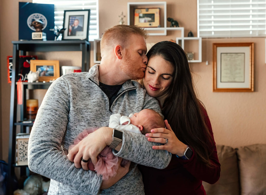 in-home newborn session with military family in Las Vegas