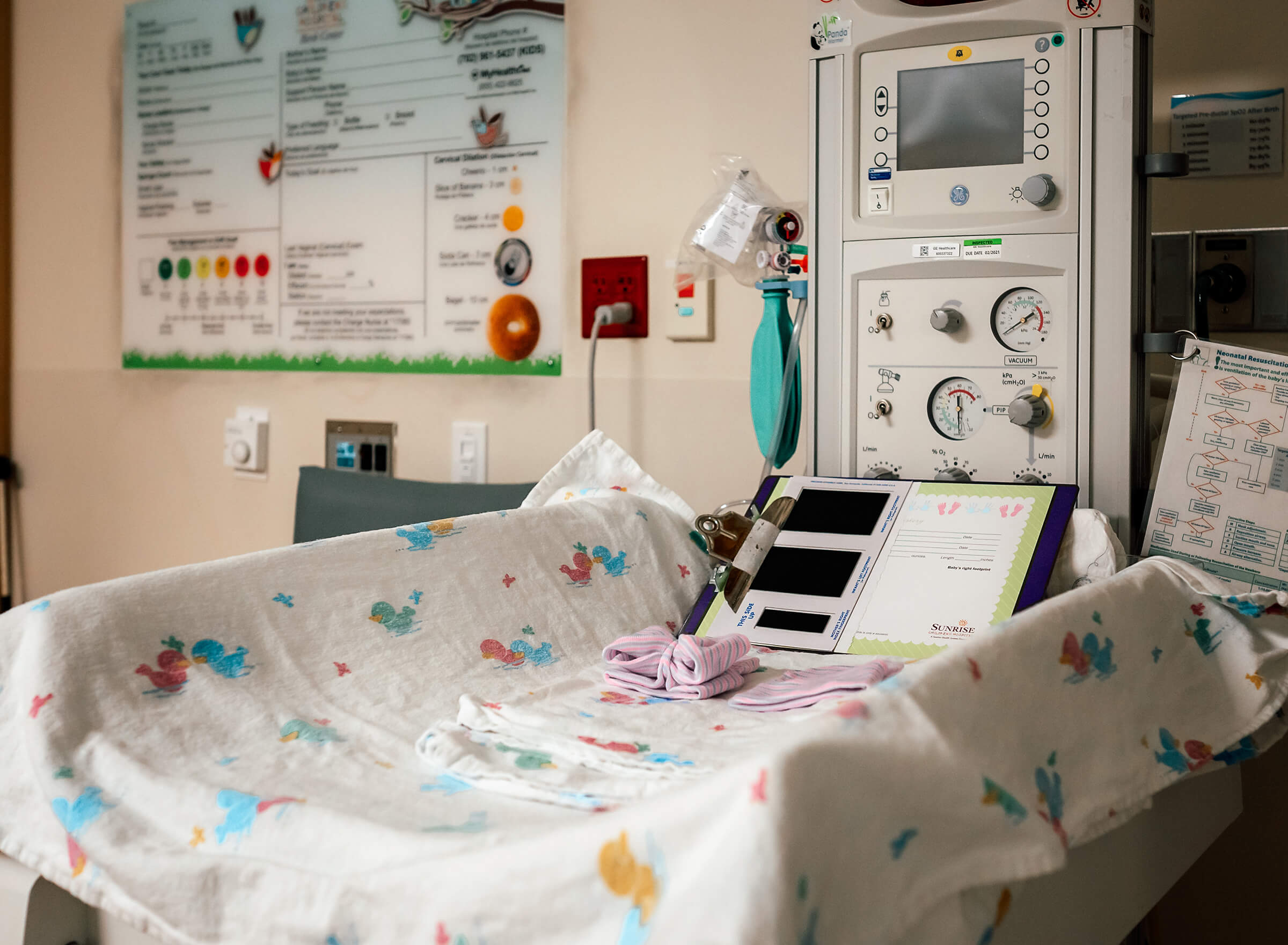 images of the radiant warmer in a labor room in Las Vegas, NV
