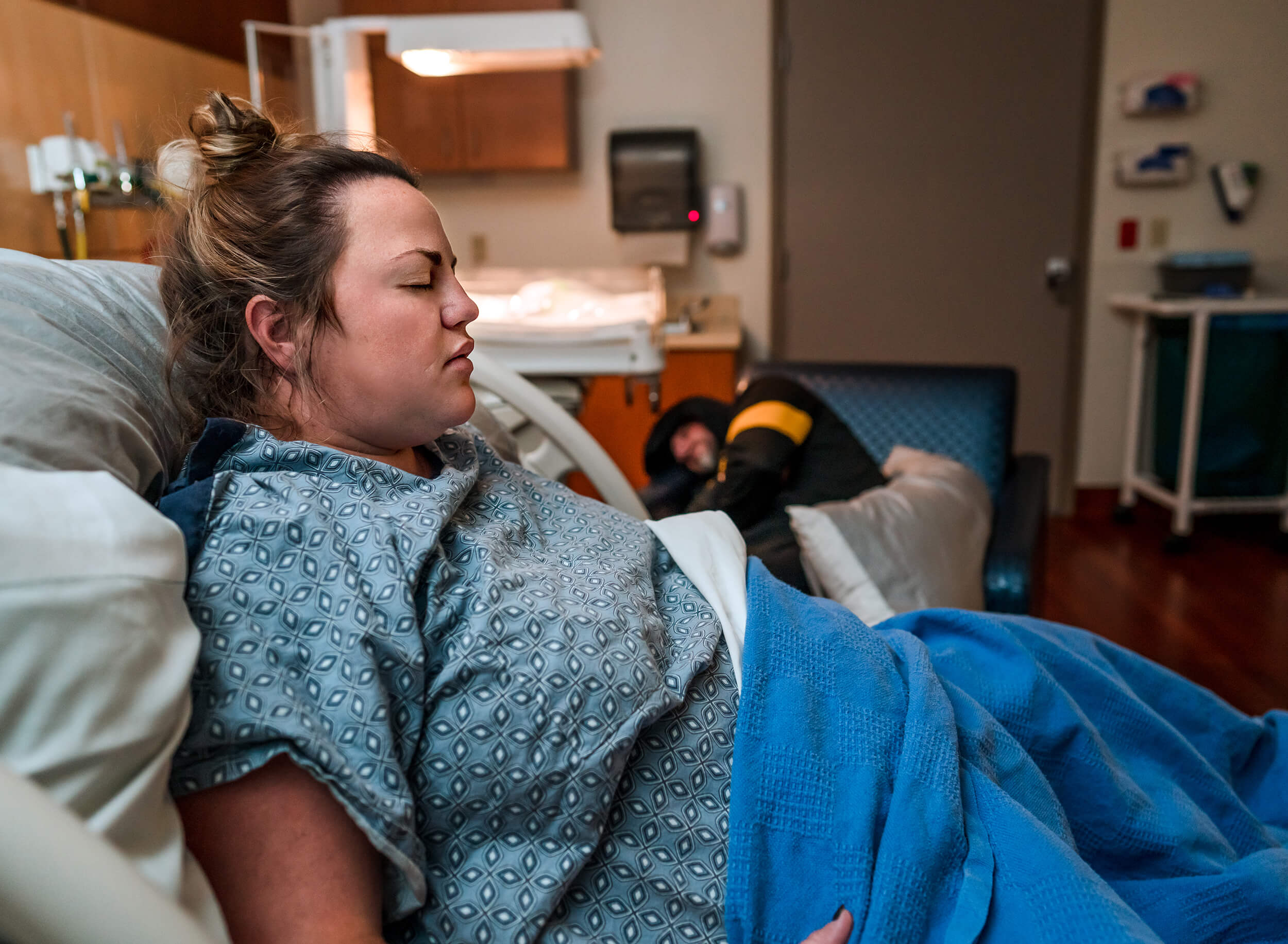 breathing through contractions while in labor at Summerlin hospital