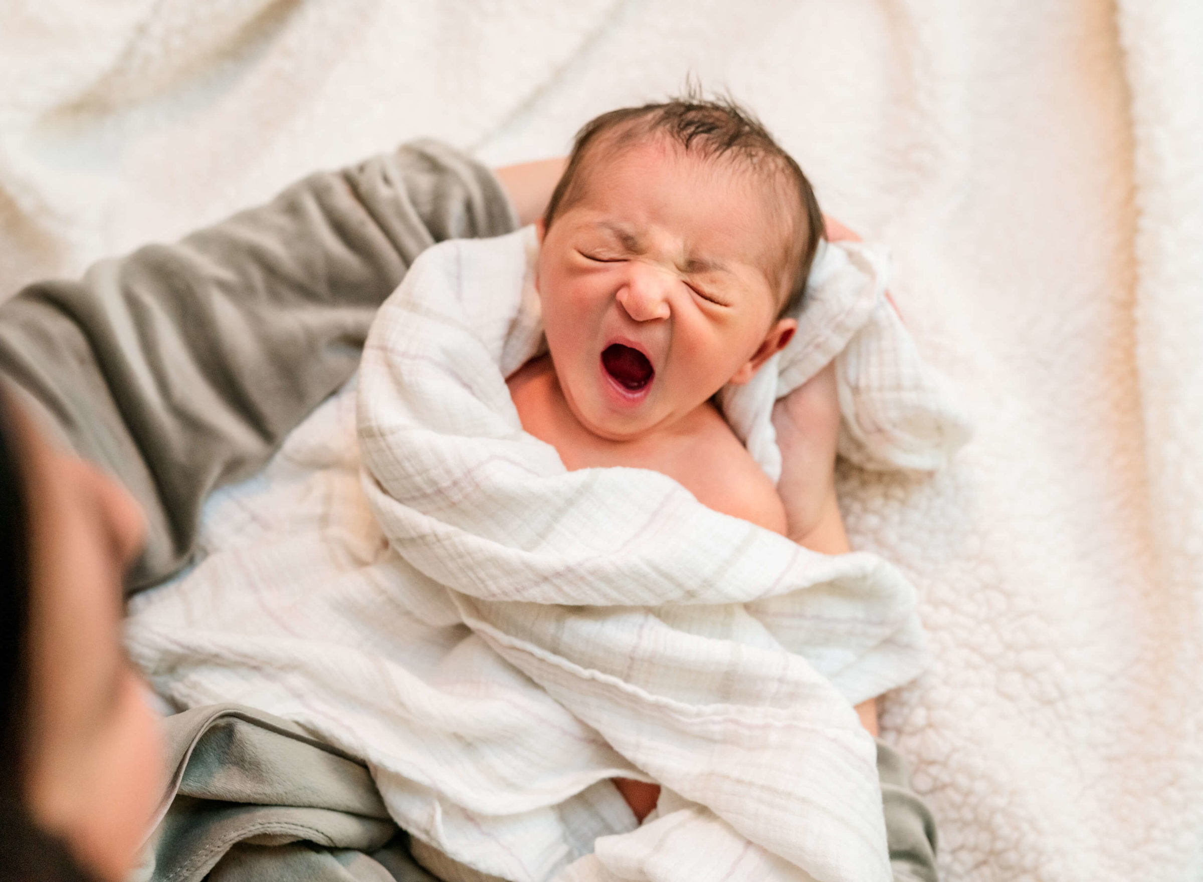 sweet newborn yawn
