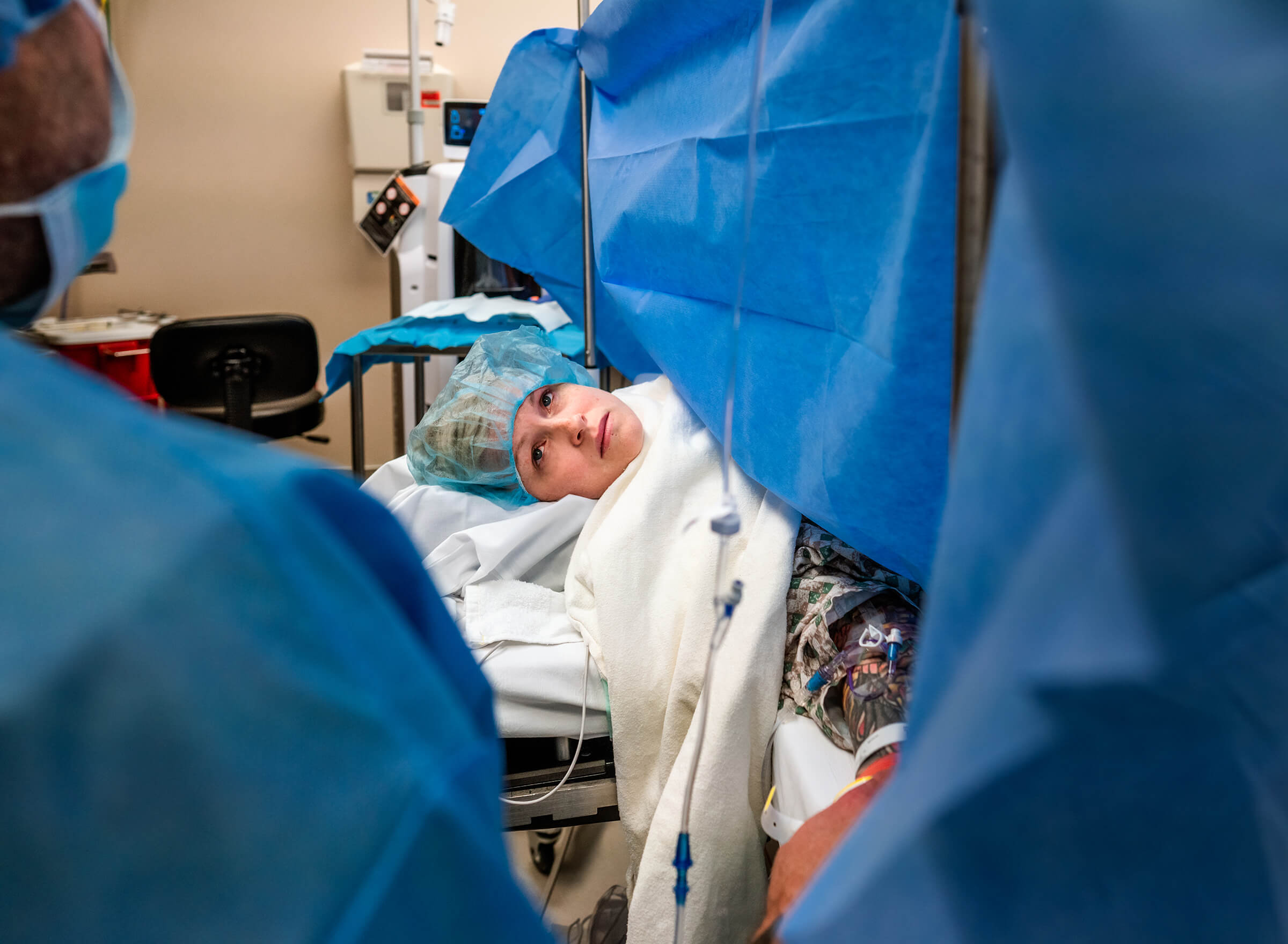 support in the operating room during a c-section