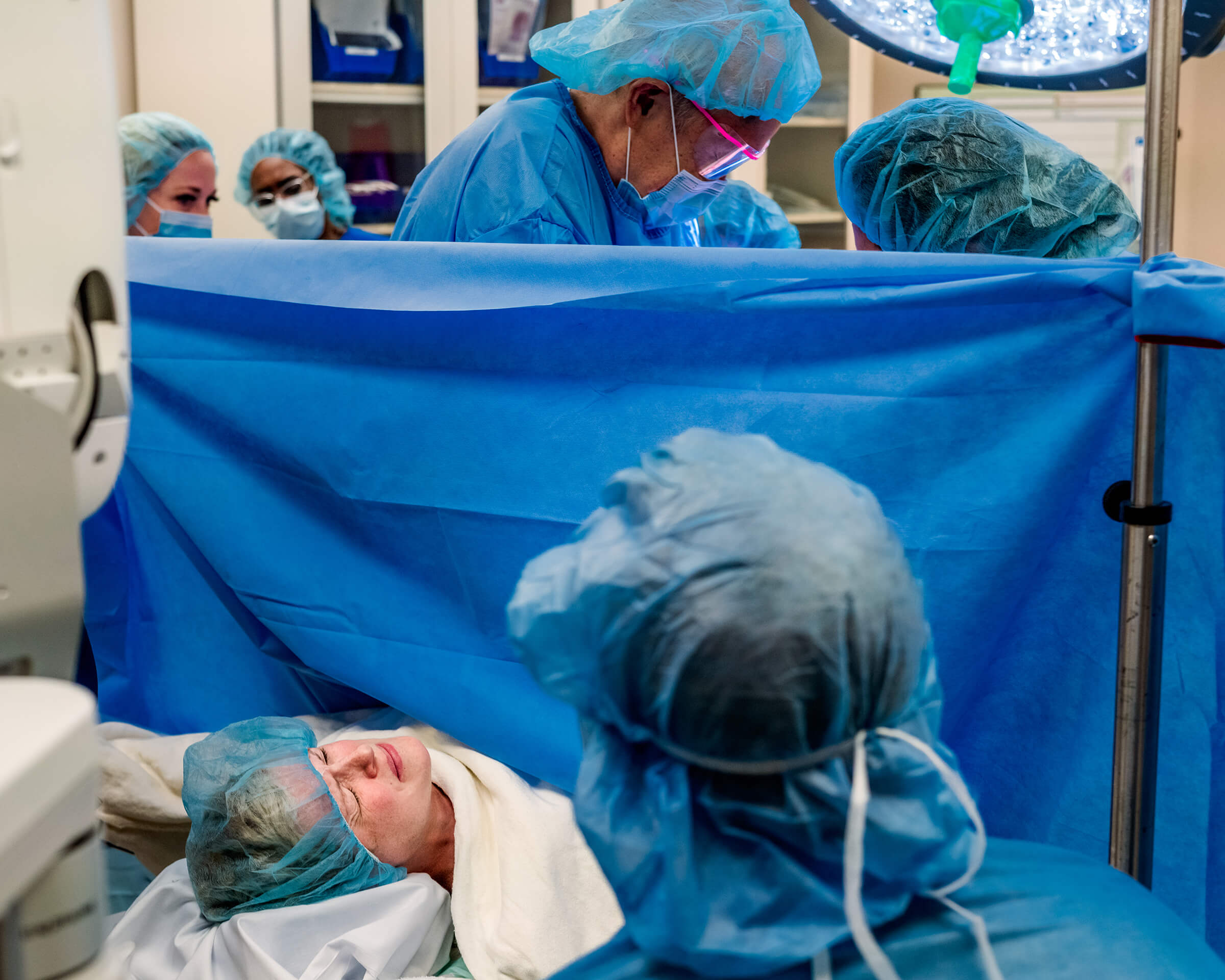 pressure as they bring the baby out during cesarean