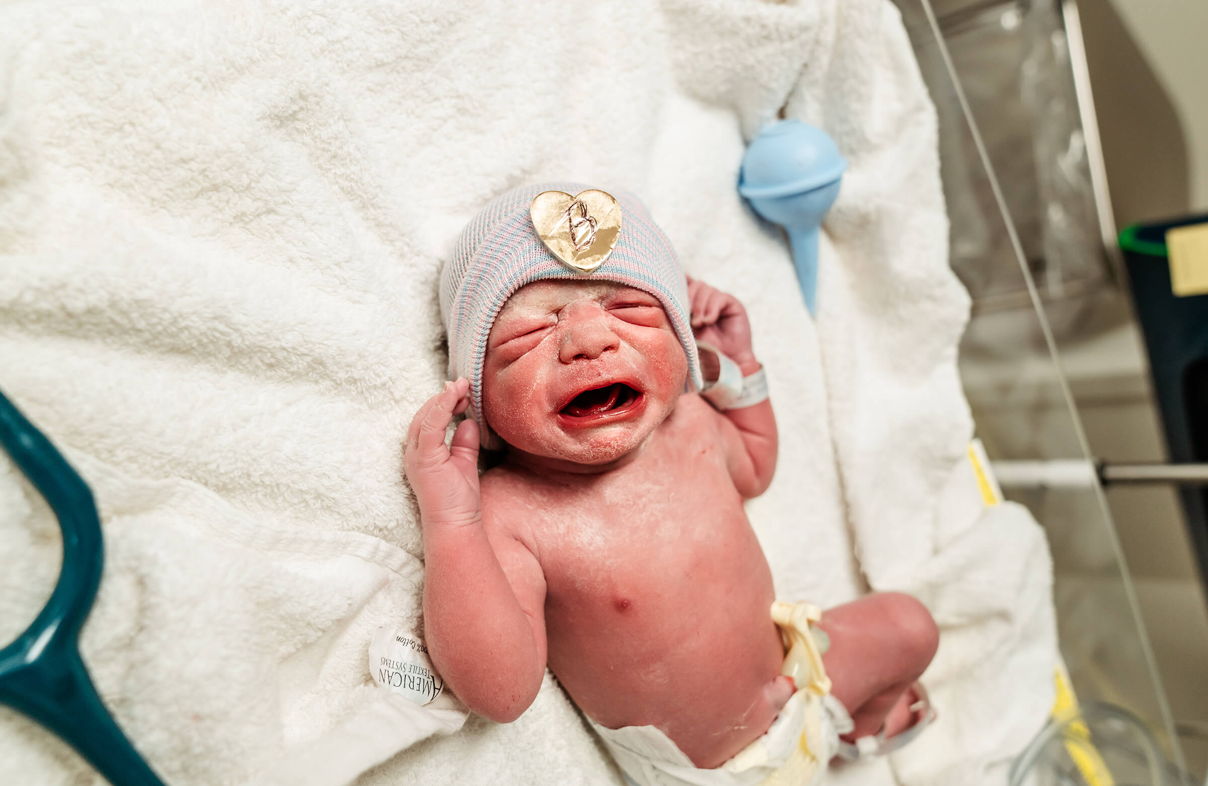 twin A after delivery via c-section